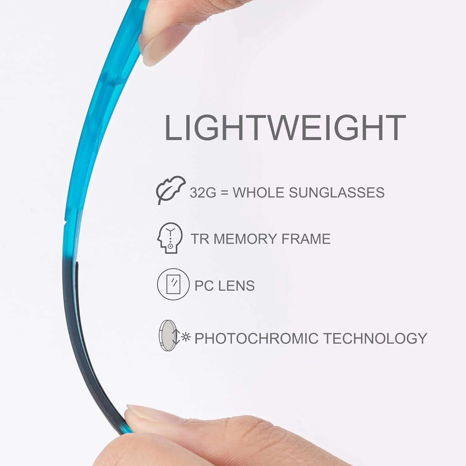 ROCKBROS Photochromic Cycling Sunglasses UV Protection Windproof Lightweight - Image 18