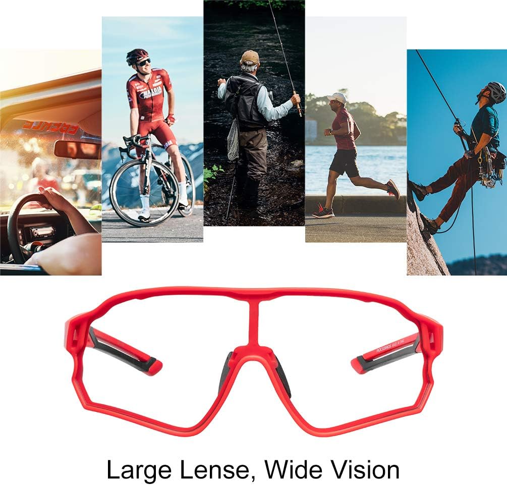 ROCKBROS Photochromic Cycling Sunglasses UV Protection Windproof Lightweight - Image 33