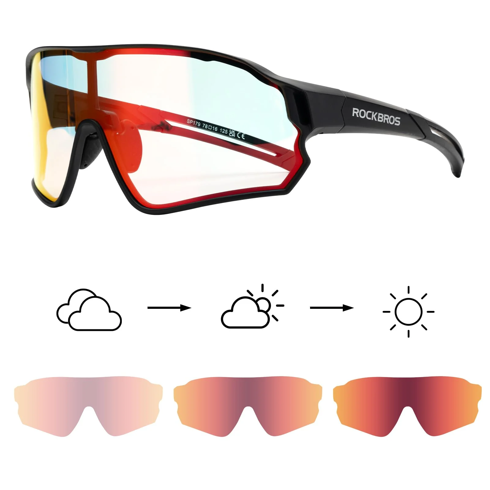 ROCKBROS Photochromic Sunglasses Thicken PC Lenses With UV400 Protection Coating - Image 10