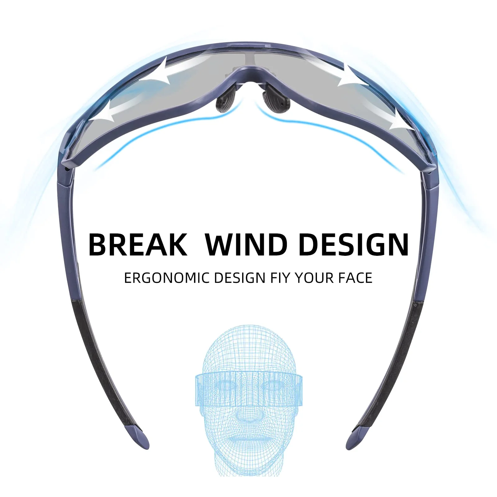 ROCKBROS Photochromic Sunglasses Thicken PC Lenses With UV400 Protection Coating - Image 16