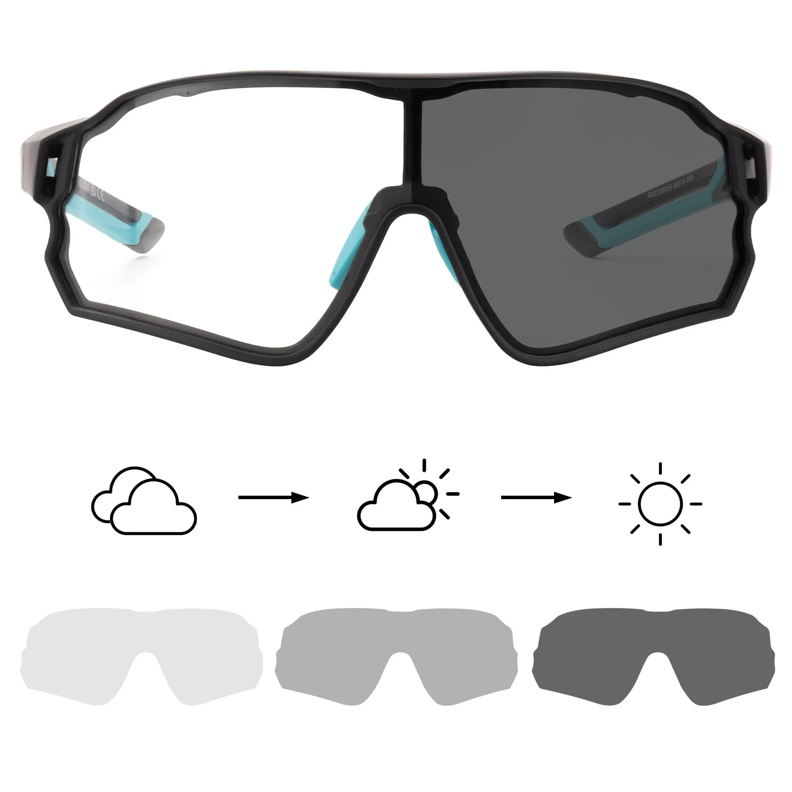 ROCKBROS Photochromic Sunglasses Thicken PC Lenses With UV400 Protection Coating - Image 27