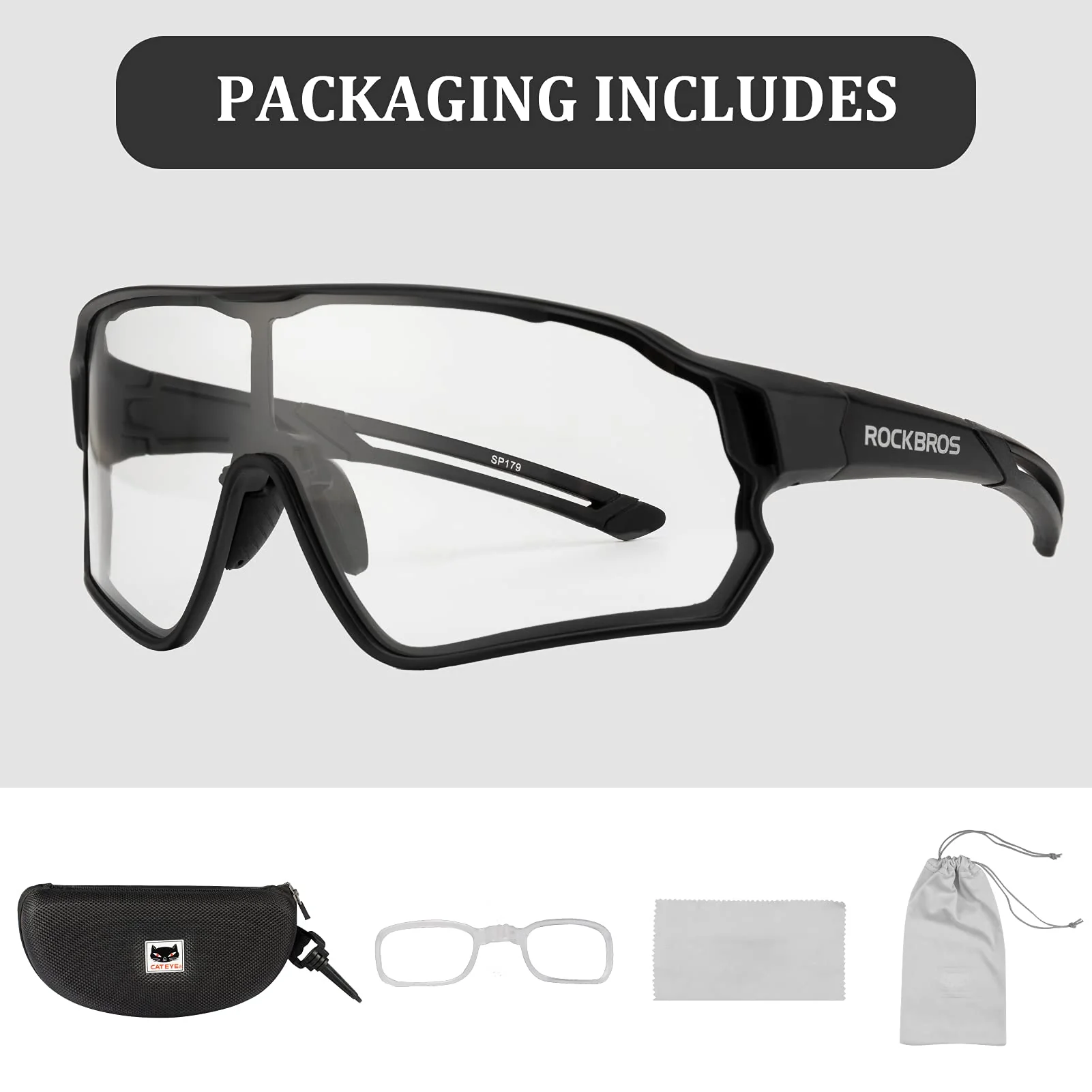 ROCKBROS Photochromic Sunglasses Thicken PC Lenses With UV400 Protection Coating - Image 3