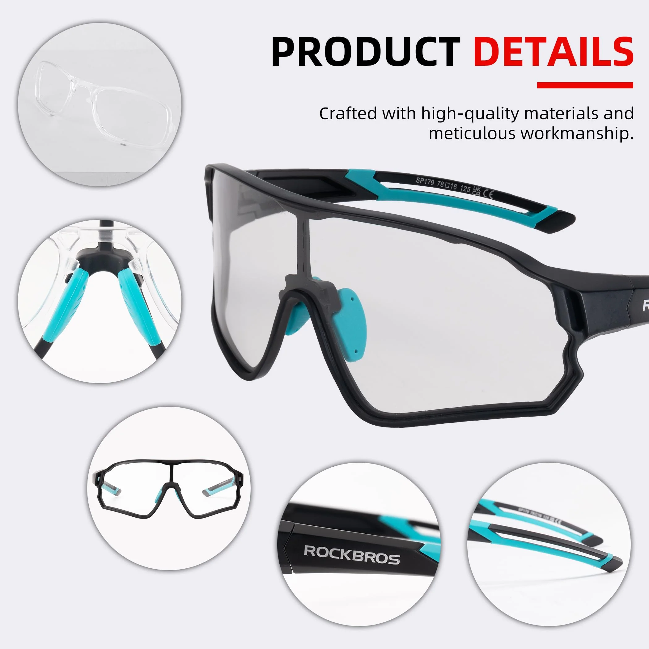 ROCKBROS Photochromic Sunglasses Thicken PC Lenses With UV400 Protection Coating - Image 30