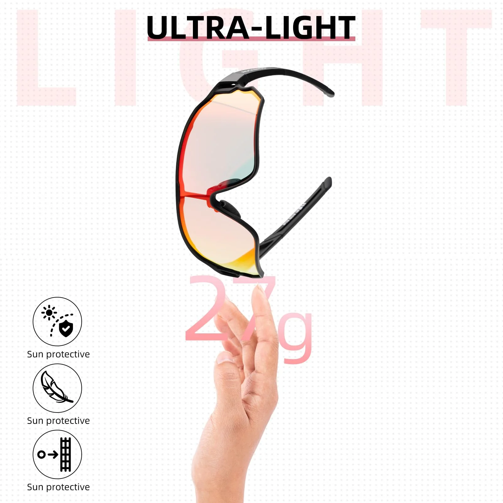 ROCKBROS Photochromic Sunglasses Thicken PC Lenses With UV400 Protection Coating - Image 9