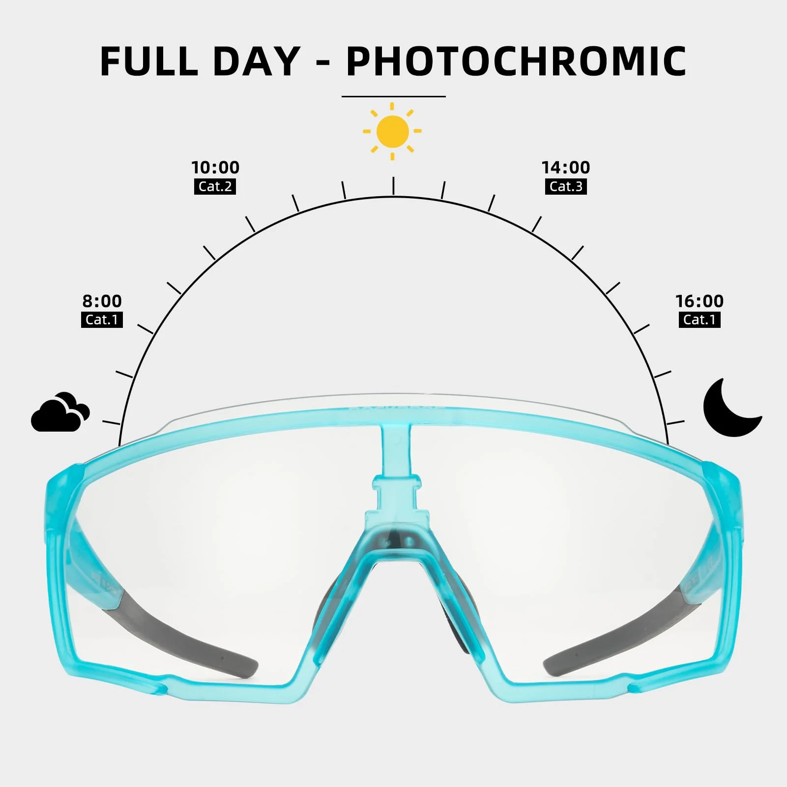 ROCKBROS Photochromic Sport Cycling Sunglasses for Men Women Lightweight UV Protection - Image 12