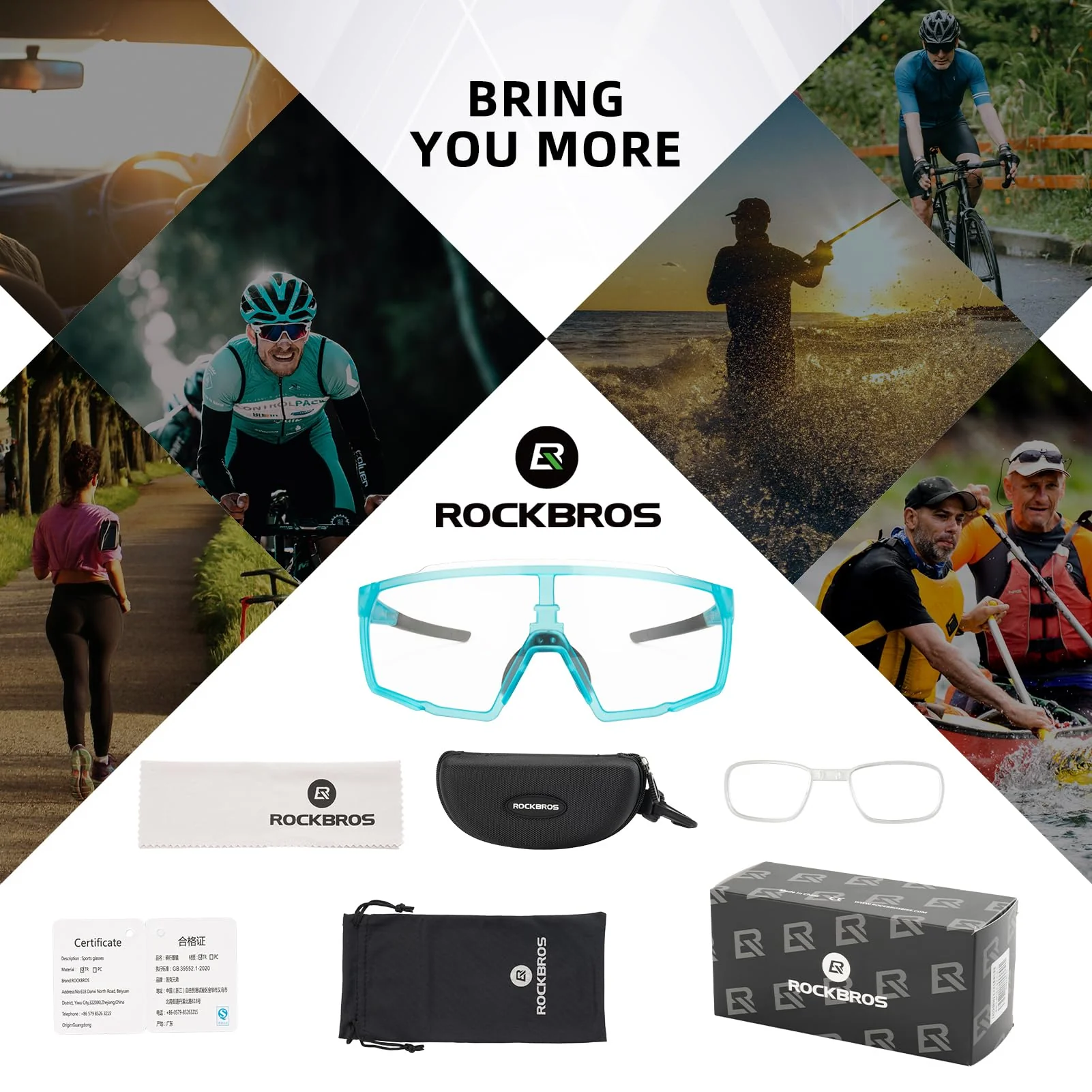 ROCKBROS Photochromic Sport Cycling Sunglasses for Men Women Lightweight UV Protection - Image 14