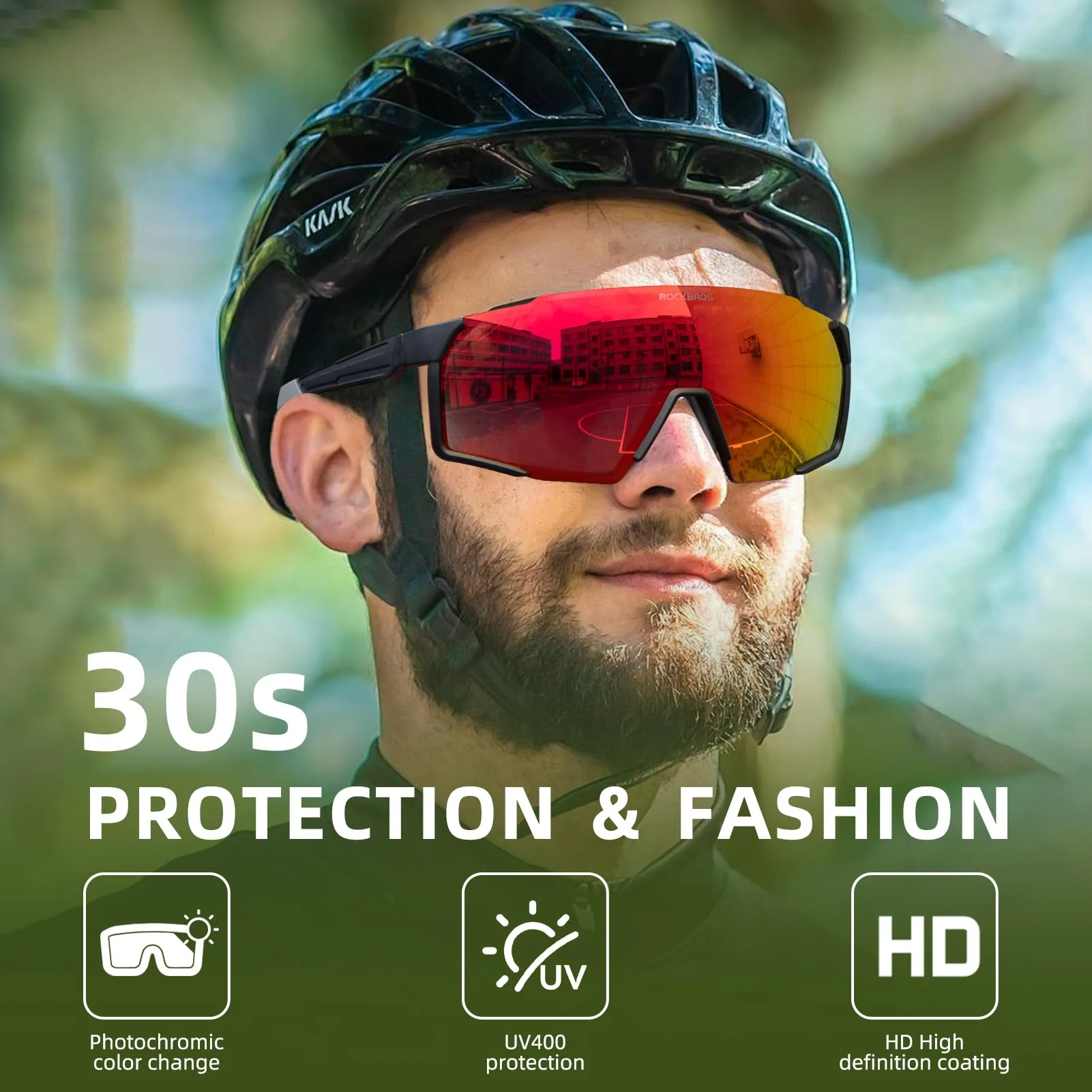 ROCKBROS Photochromic Sport Cycling Sunglasses for Men Women Lightweight UV Protection - Image 17