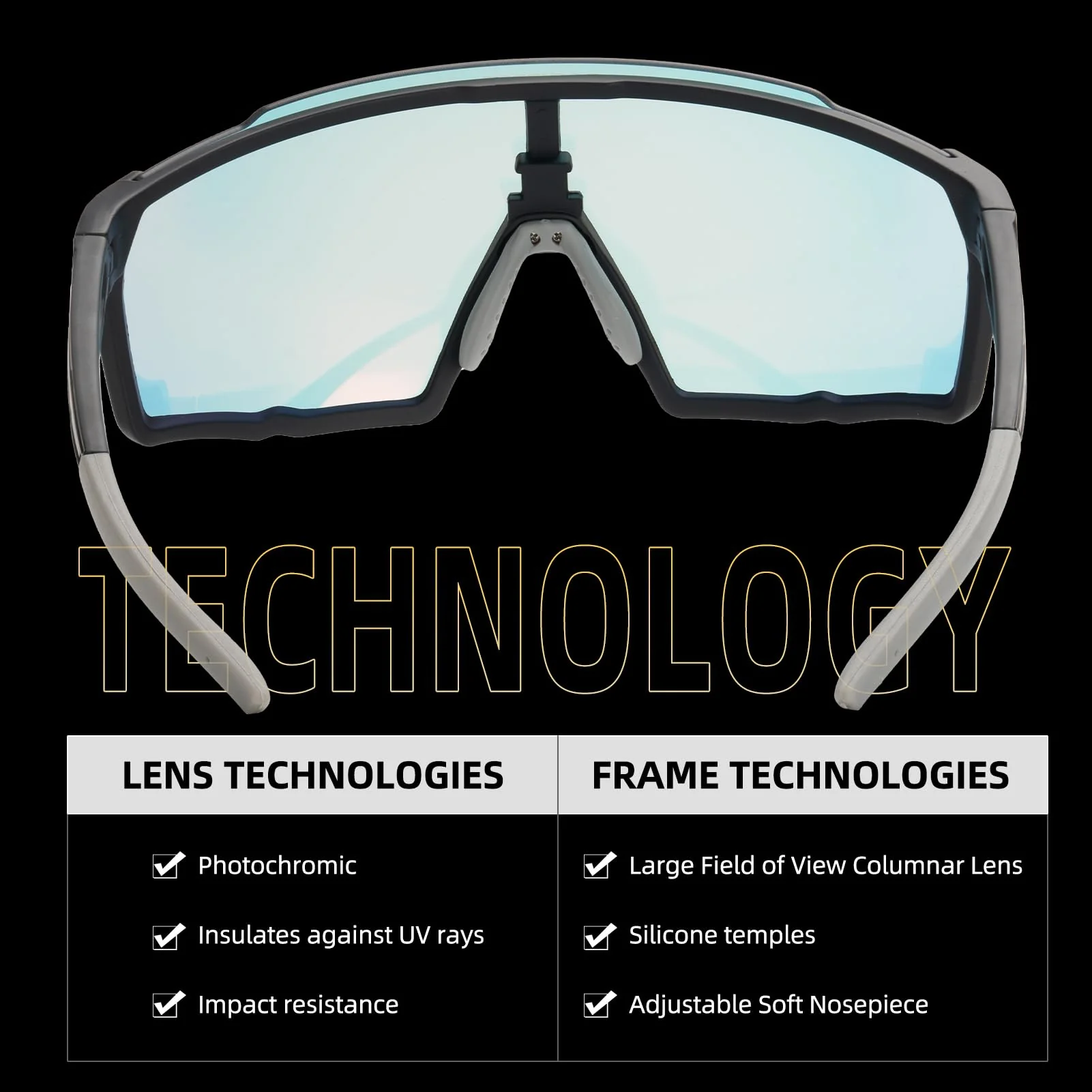 ROCKBROS Photochromic Sport Cycling Sunglasses for Men Women Lightweight UV Protection - Image 19