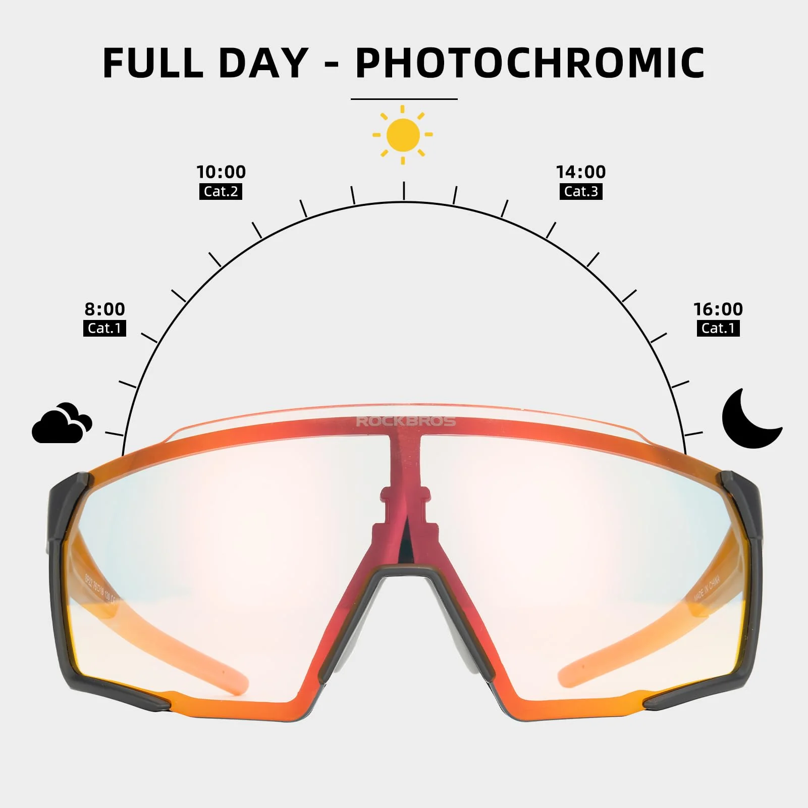 ROCKBROS Photochromic Sport Cycling Sunglasses for Men Women Lightweight UV Protection - Image 20