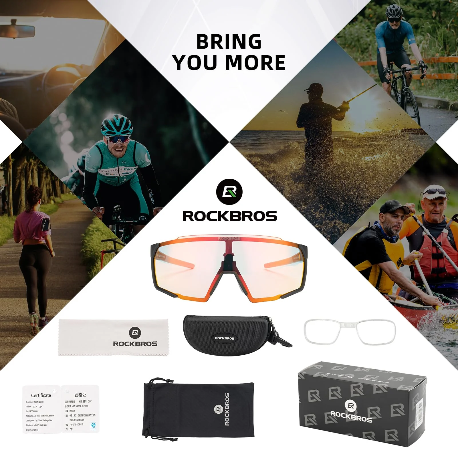 ROCKBROS Photochromic Sport Cycling Sunglasses for Men Women Lightweight UV Protection - Image 22