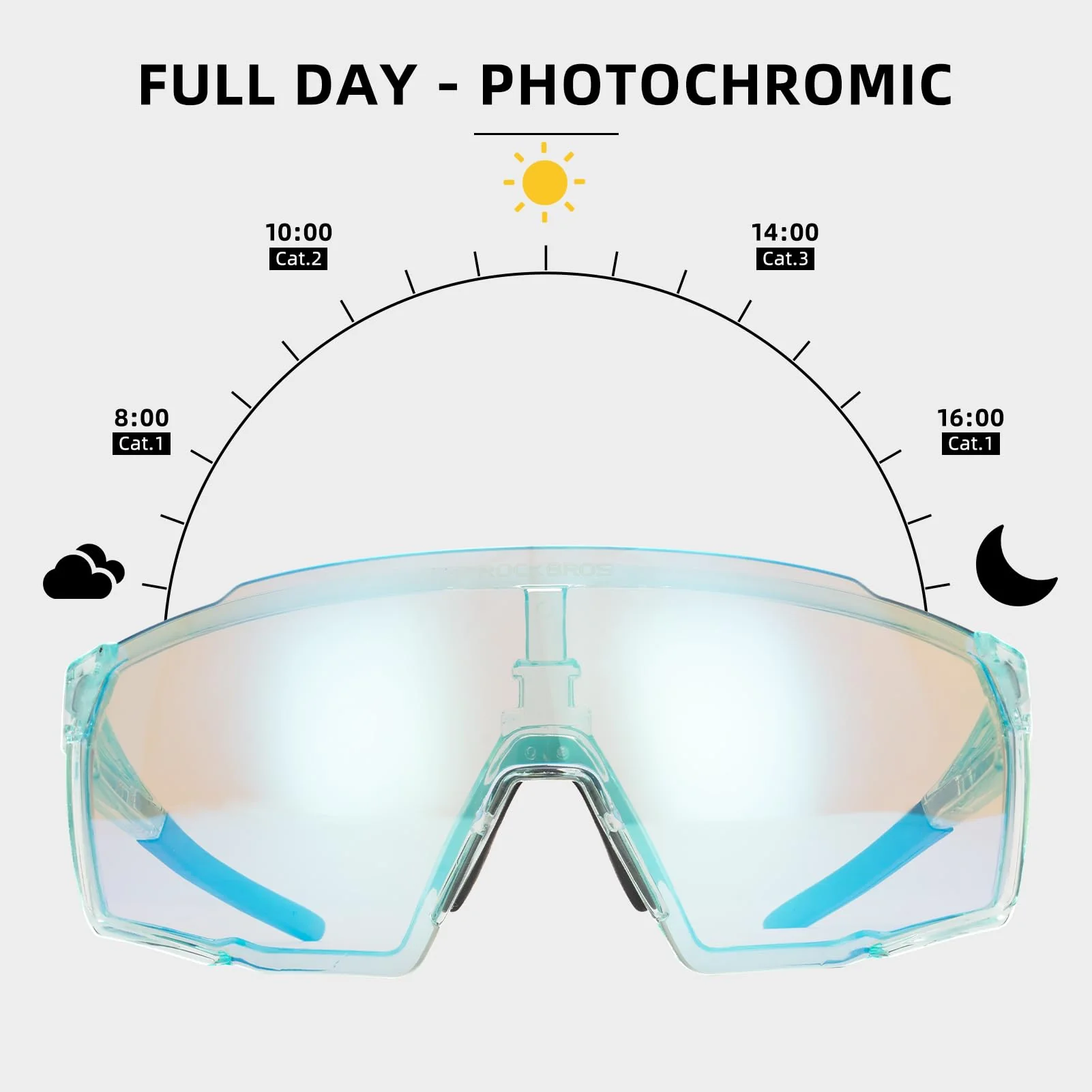 ROCKBROS Photochromic Sport Cycling Sunglasses for Men Women Lightweight UV Protection - Image 5
