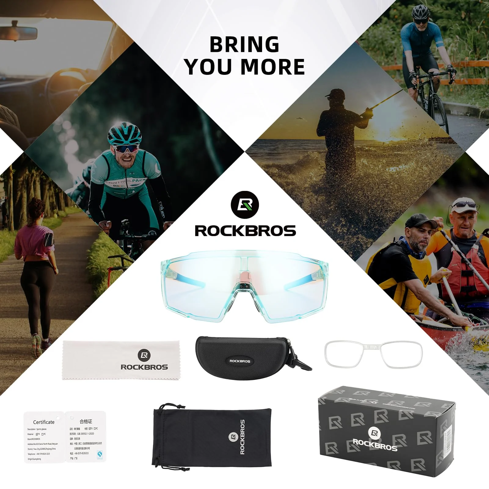 ROCKBROS Photochromic Sport Cycling Sunglasses for Men Women Lightweight UV Protection - Image 7