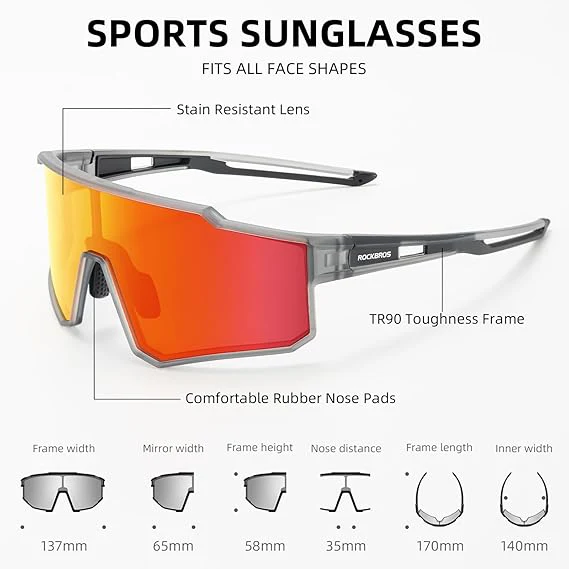 ROCKBROS Polarized Cycling Sunglasses UV400 Protection TR90 Frame Unisex - Image 11