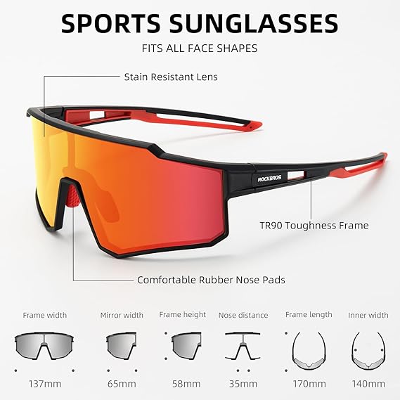 ROCKBROS Polarized Cycling Sunglasses UV400 Protection TR90 Frame Unisex - Image 5