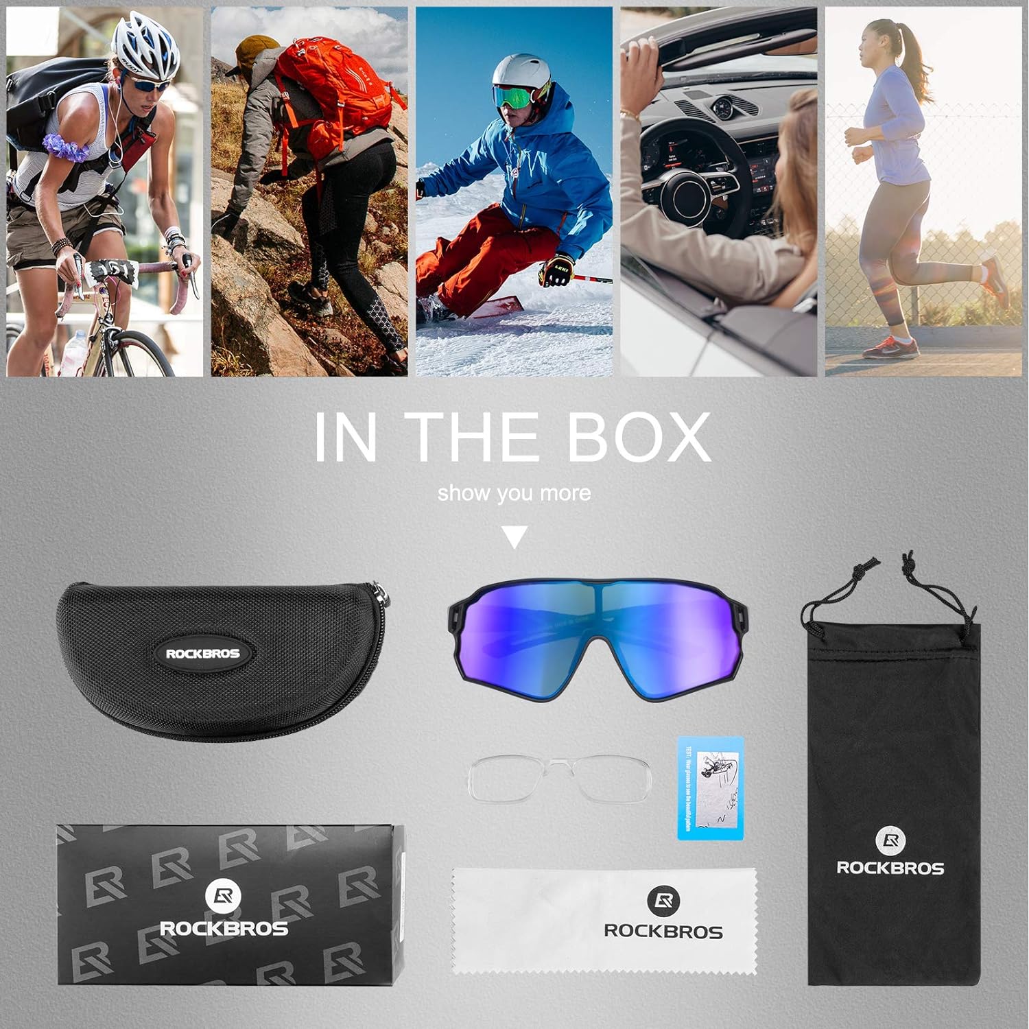 ROCKBROS Polarized Sunglasses UV Protection for Women Men Cycling - Image 24