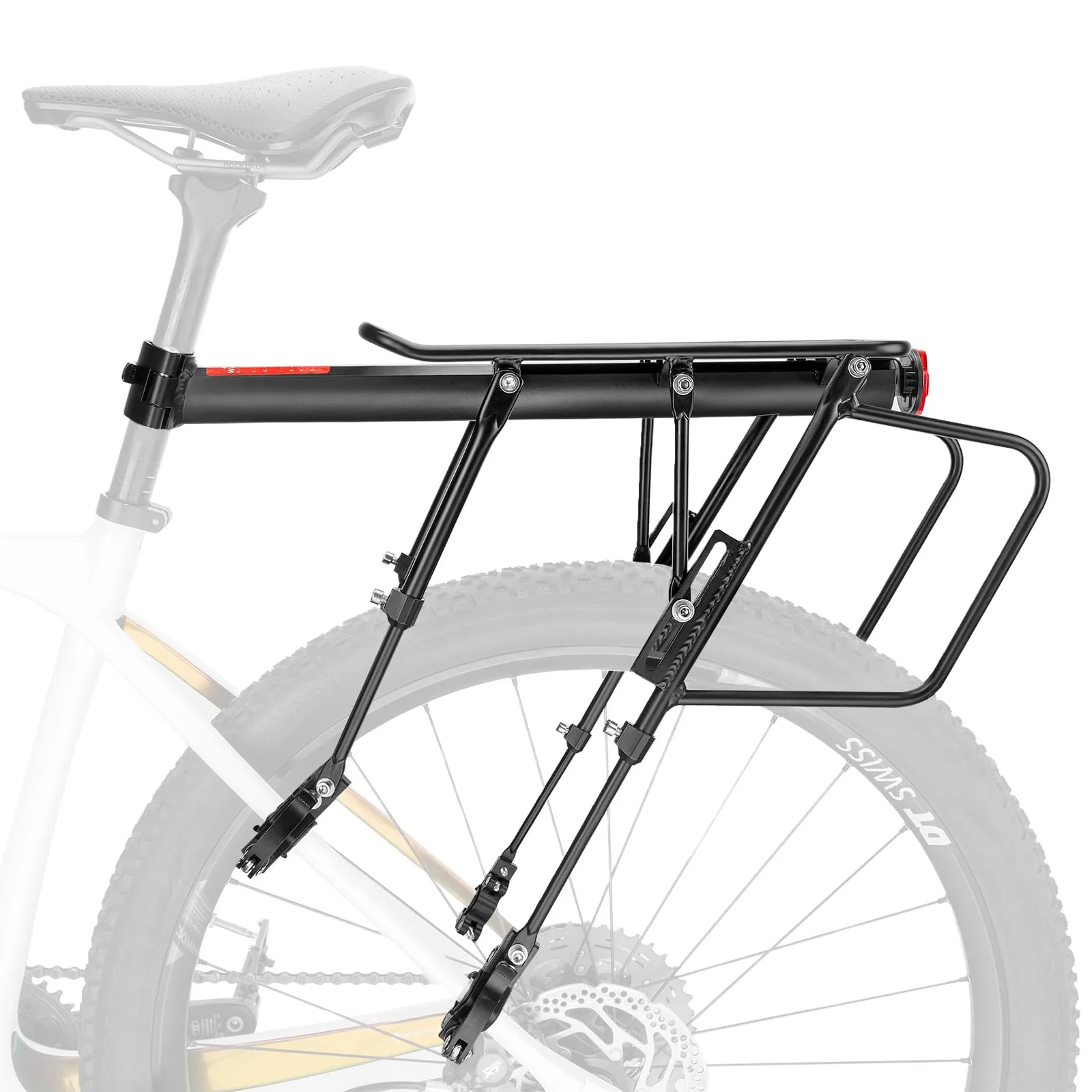 ROCKBROS Quick Release Rear Bike Cargo Rack, 55LB Capacity for 26”-29” MTB  E-Bikes - Image 8