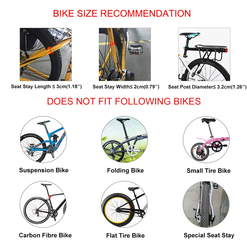 ROCKBROS Quick Release Rear Bike Rack, Aluminum Alloy Cargo Rack for Mountain Bikes - Image 6