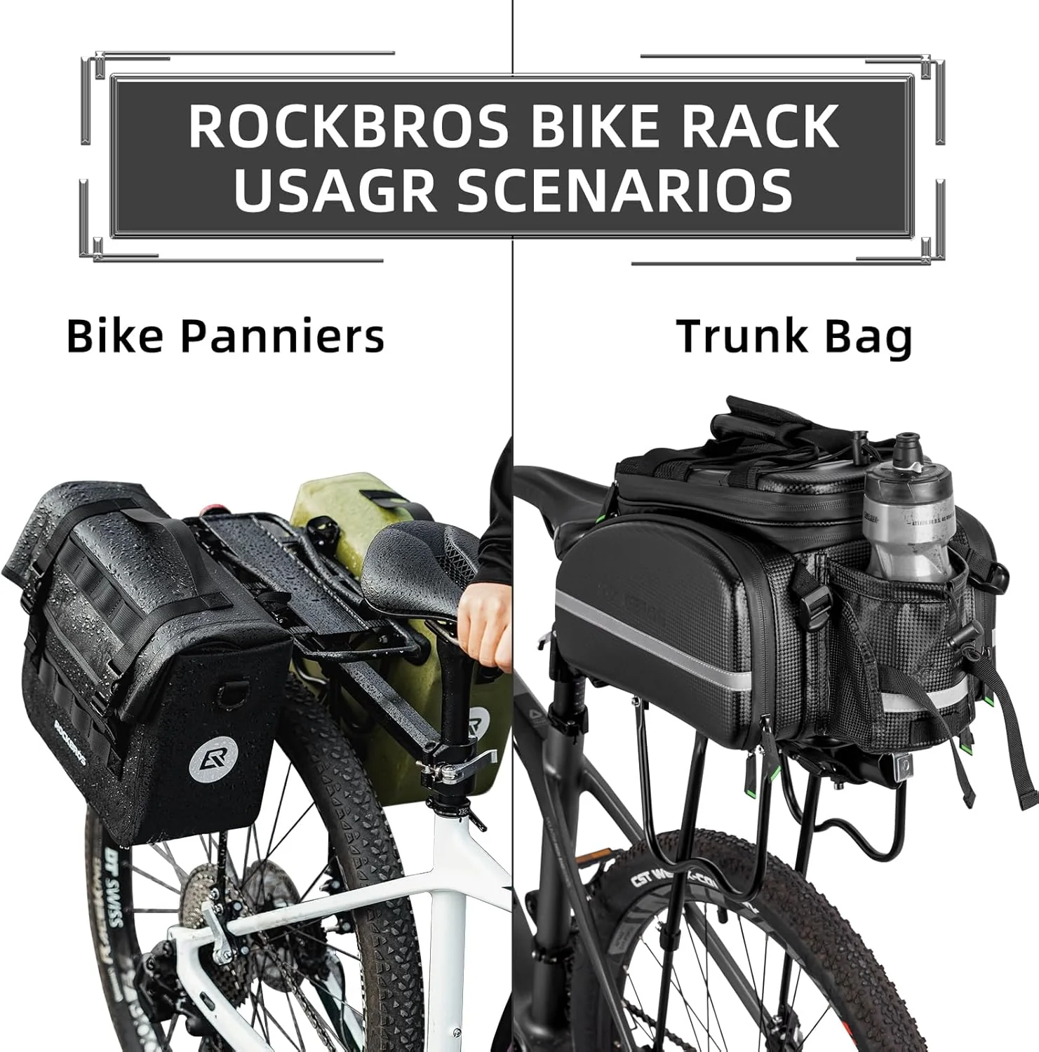 ROCKBROS Rear Bike Bicycle Cargo Rack Aluminum Alloy 115 lbs Capacity Black - Image 5