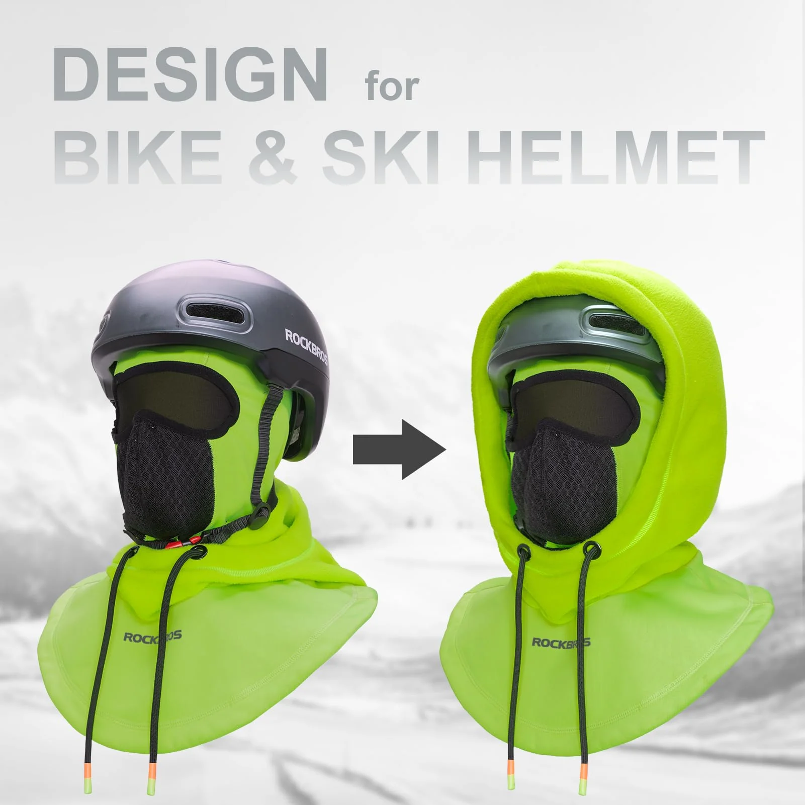 ROCKBROS Ski Balaclava Thermal Fleece Balaclava for Cold Weather Winter Men - Image 13