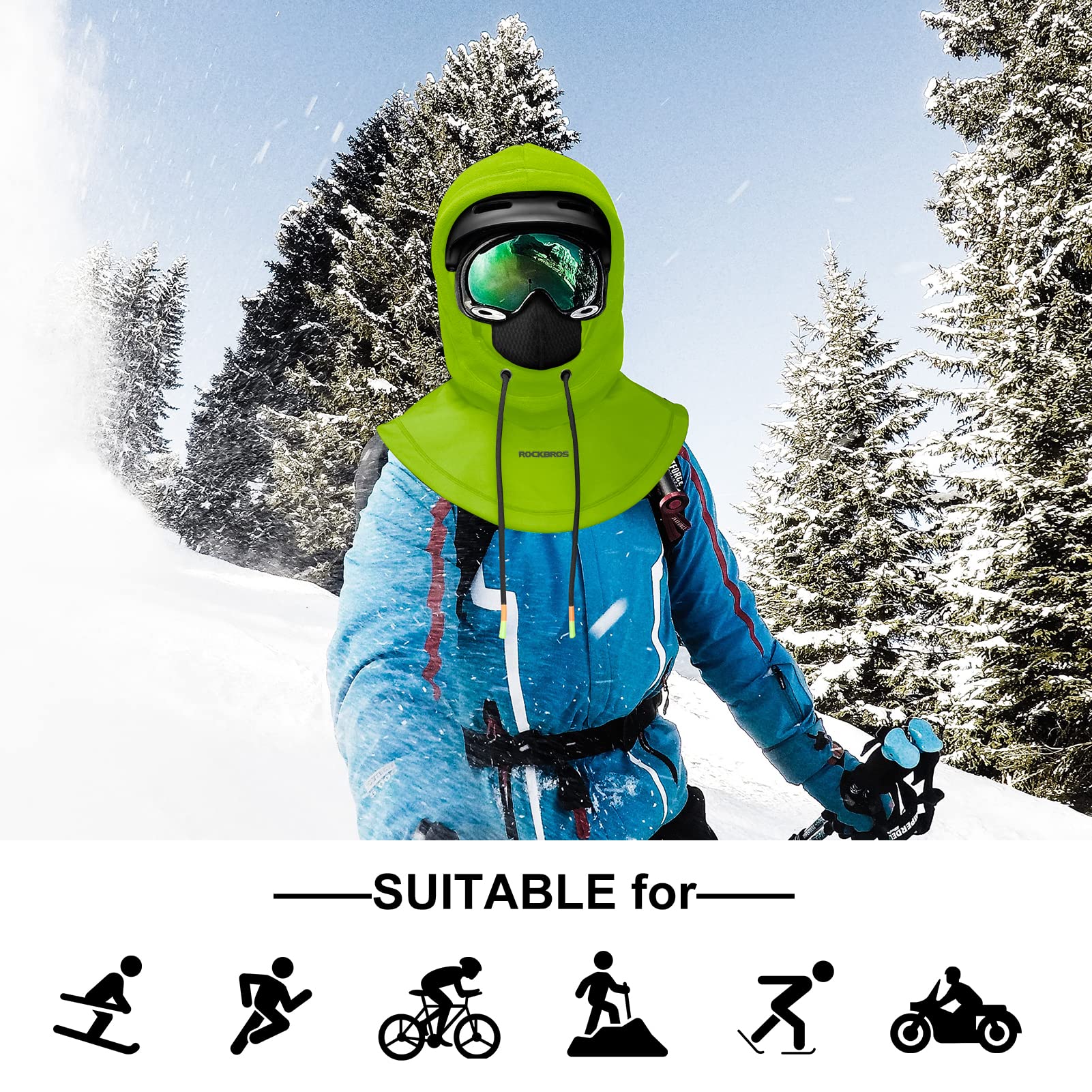 ROCKBROS Ski Balaclava Thermal Fleece Balaclava for Cold Weather Winter Men - Image 18