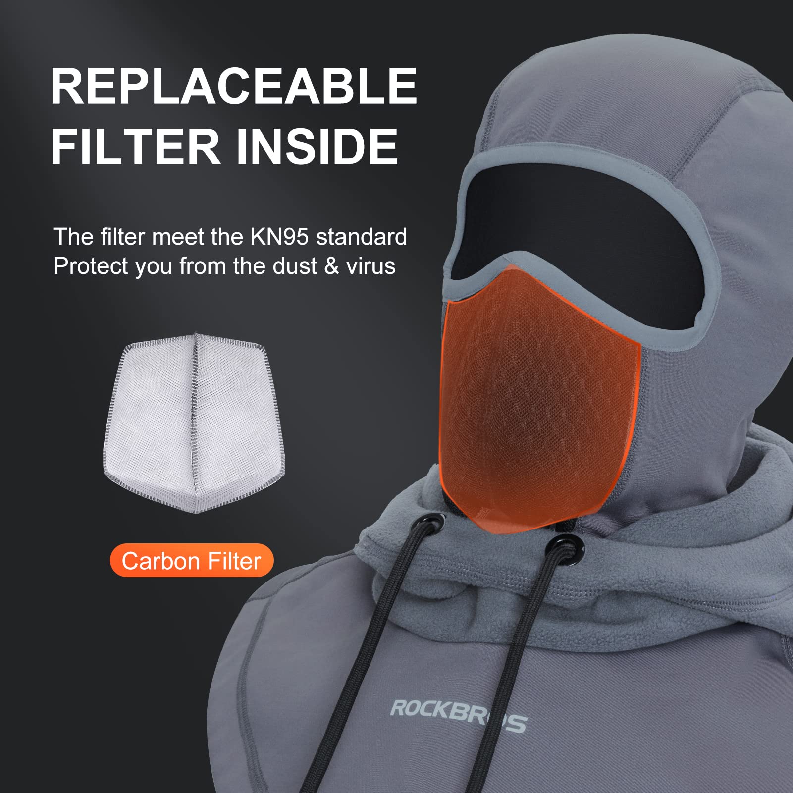 ROCKBROS Ski Balaclava Thermal Fleece Balaclava for Cold Weather Winter Men - Image 5