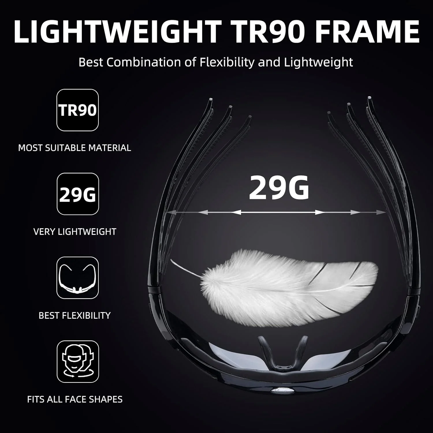 ROCKBROS-Slim Polarised Sports Sunglasses With 4 Interchangeable Lens - Image 6