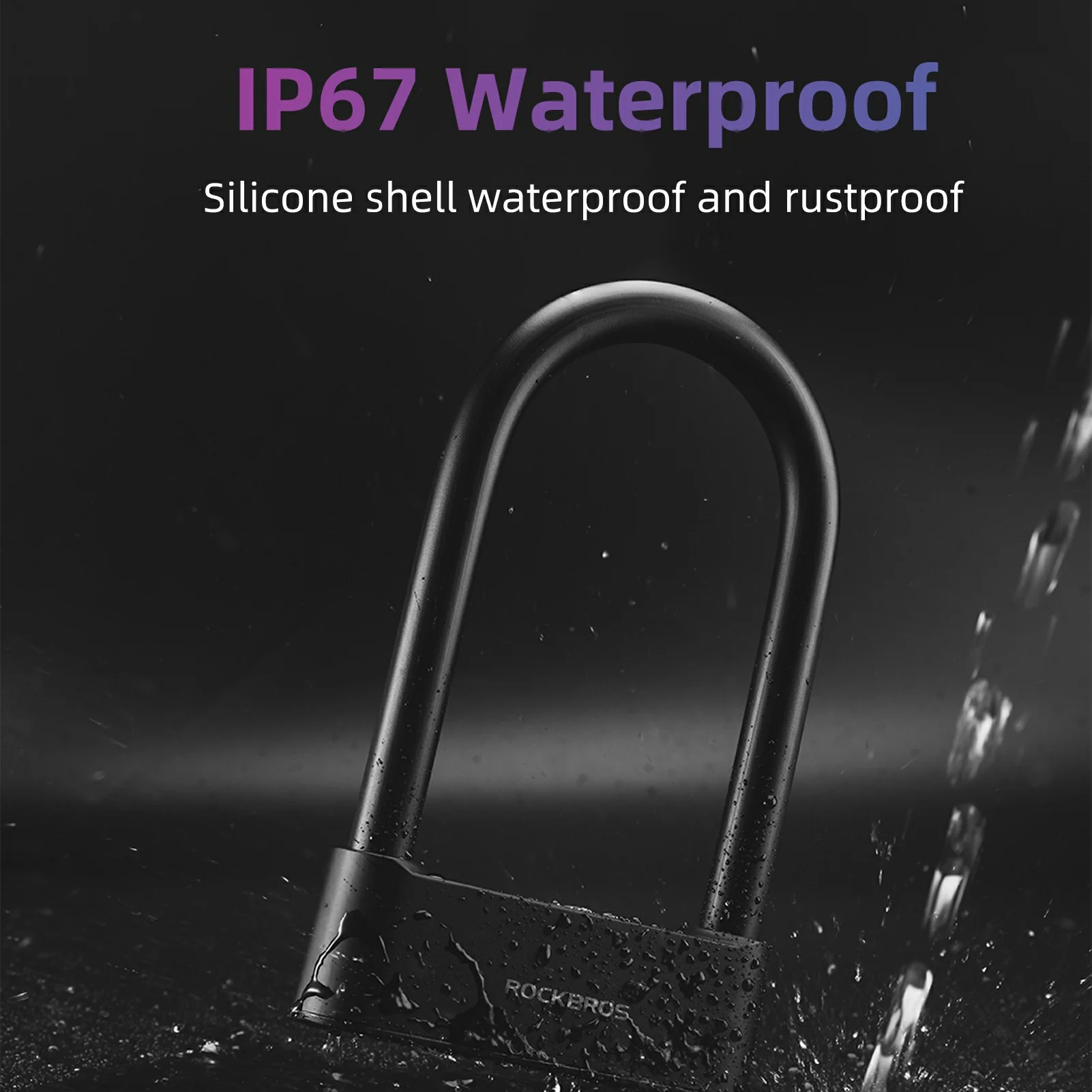 ROCKBROS Smart Bike U Lock with Fingerprint and App Control Waterproof - Image 7