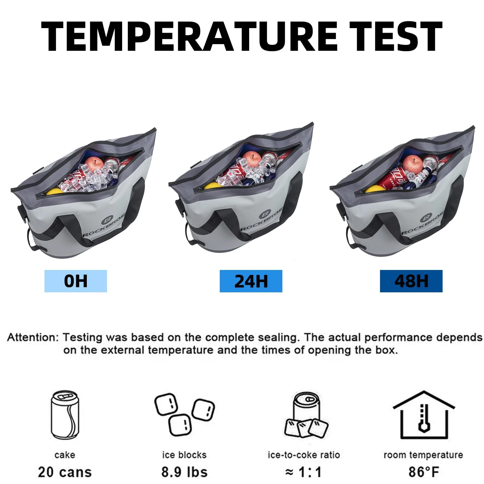 ROCKBROS Soft Cooler Insulated Leak Proof Cooler Bag Portable 36 Can - Image 5