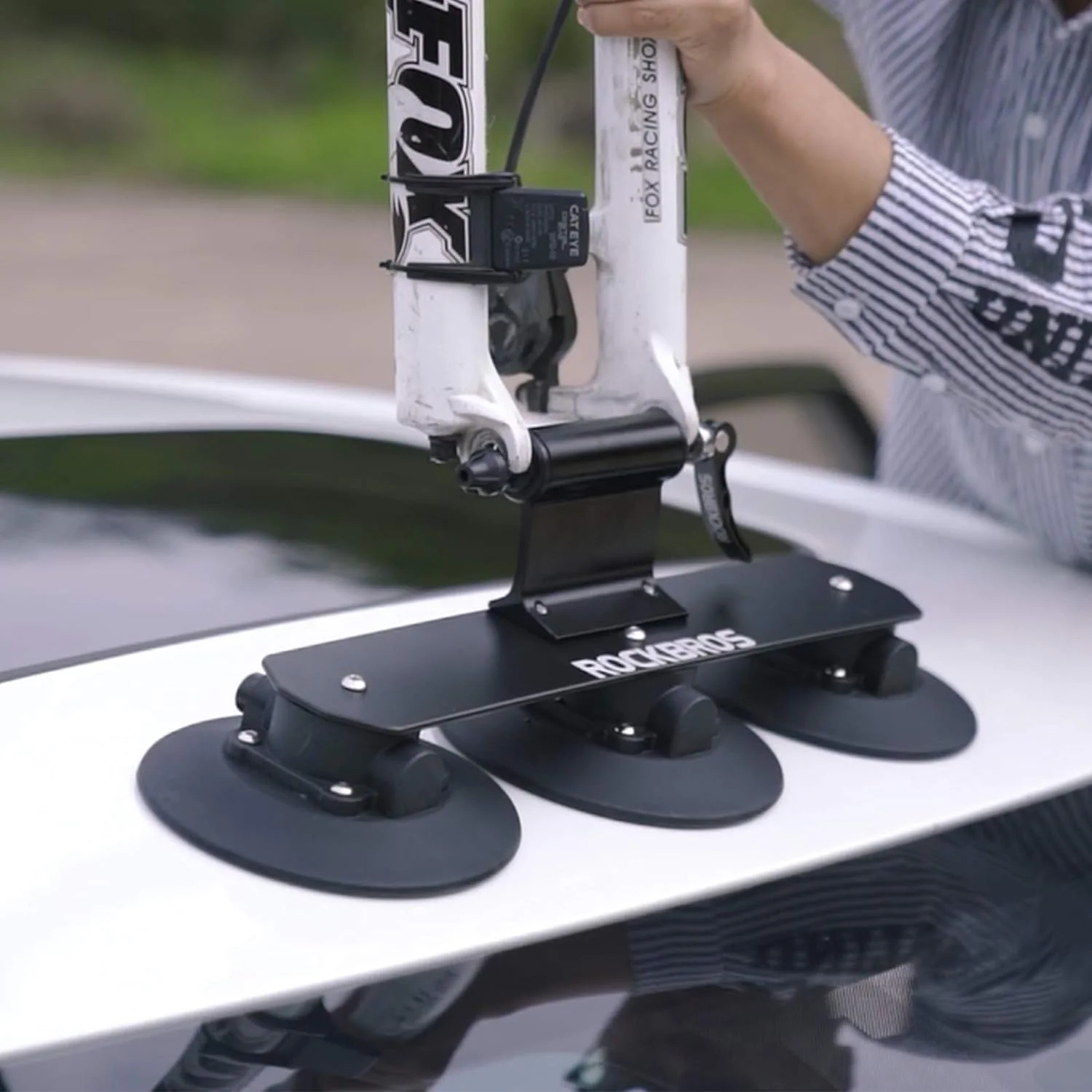 ROCKBROS Suction Cup Bike Rack Adapter 9/12/15/20mm Diameter 100/110mm Axle Length - Image 5