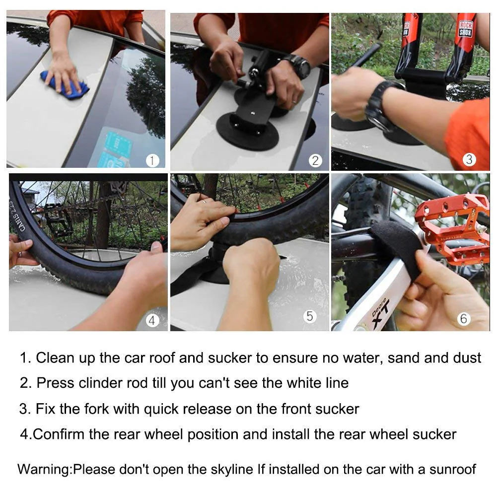ROCKBROS Suction Cup Bike Rack for Car Roof Quick Release Sucker Mount - Image 13