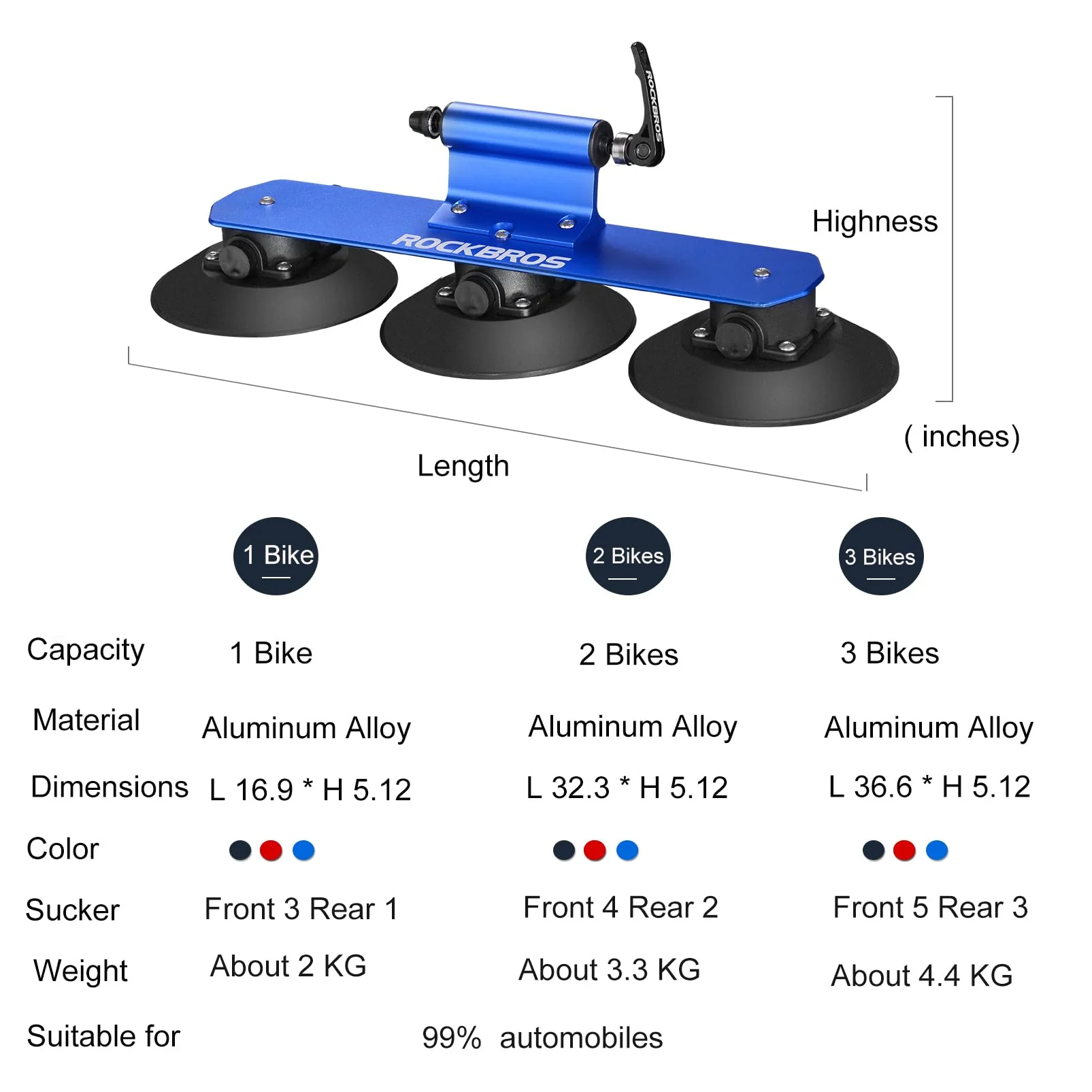 ROCKBROS Suction Cup Bike Rack for Car Roof Quick Release Sucker Mount - Image 32