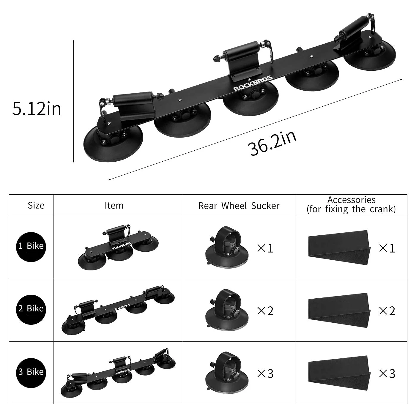 ROCKBROS Suction Cup Bike Rack for Car Roof Quick Release Sucker Mount - Image 54