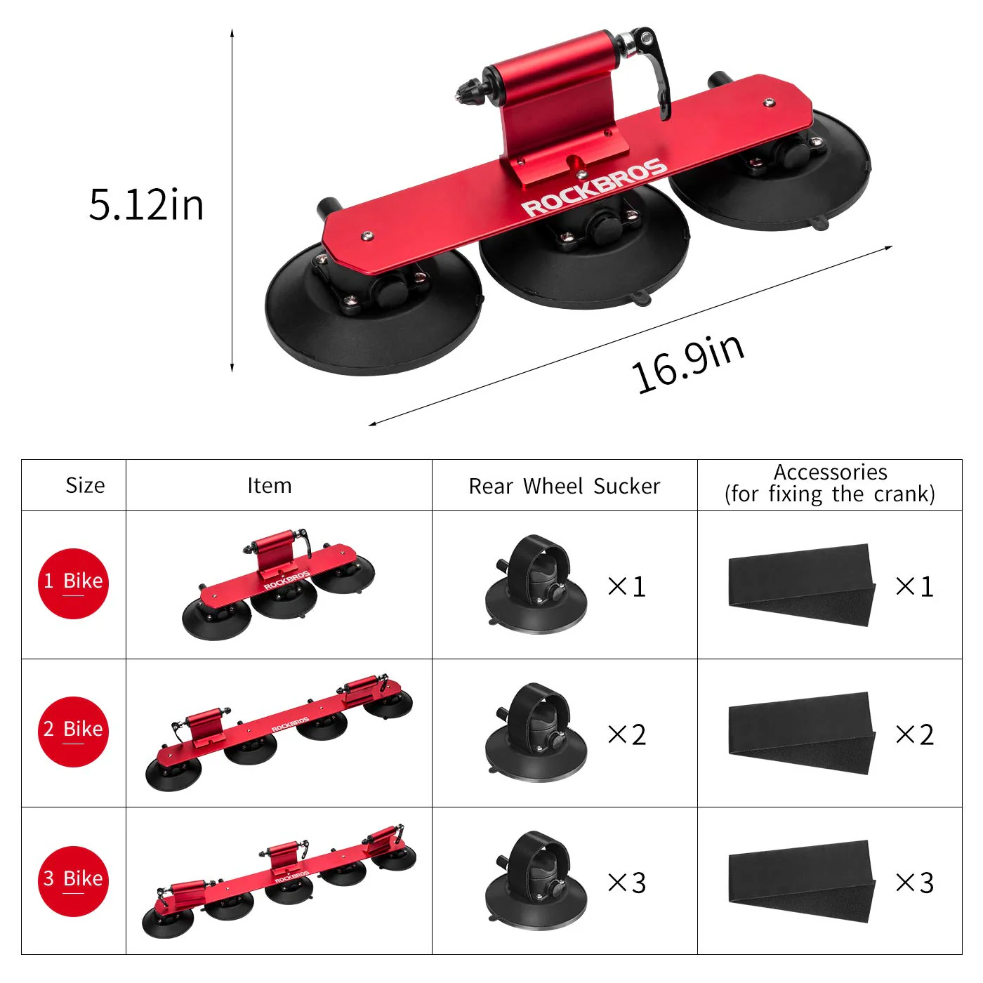 ROCKBROS Suction Cup Bike Rack for Car Roof Quick Release Sucker Mount - Image 6