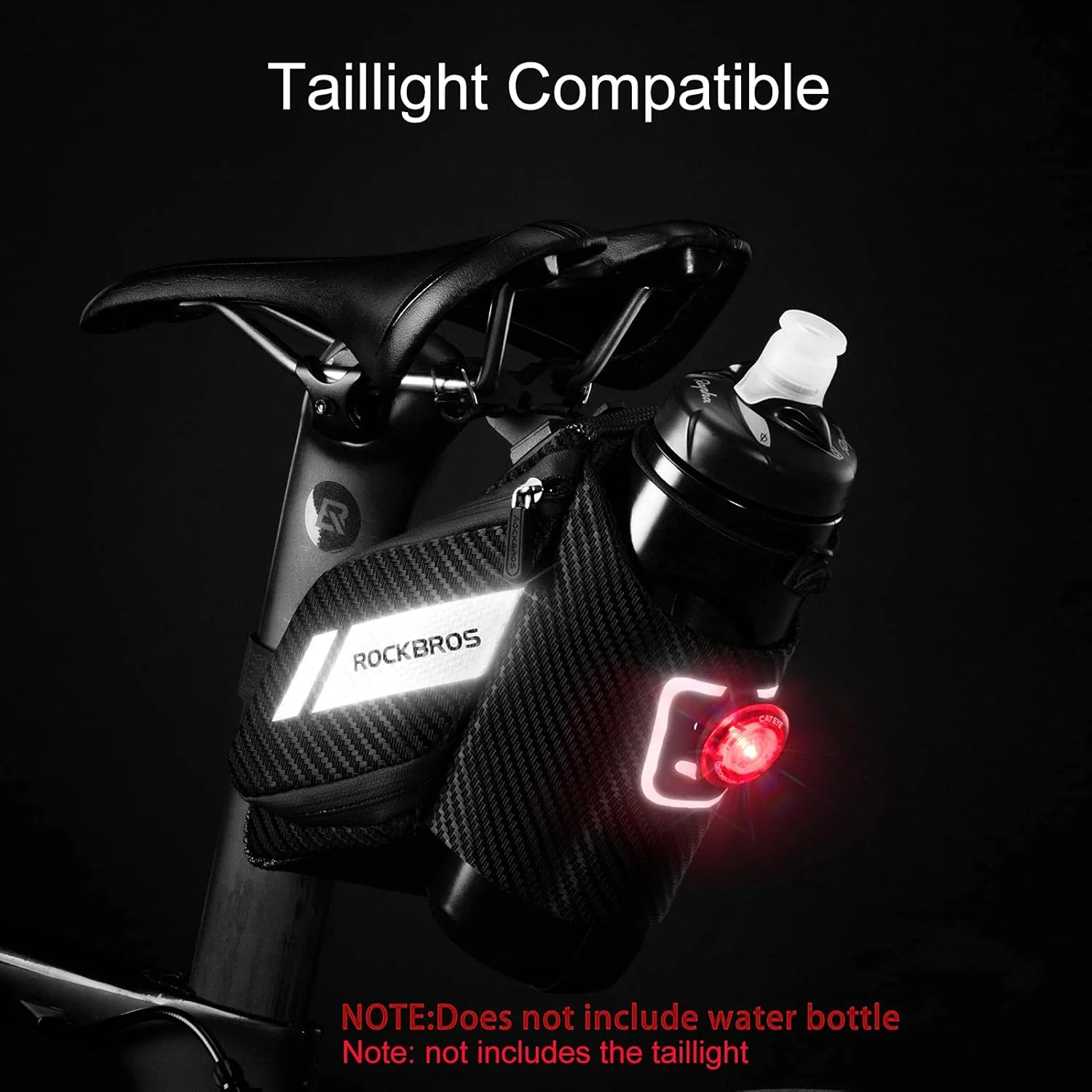 ROCKBROS Waterproof Bike Saddle Bag with Water Bottle Holder - Image 4