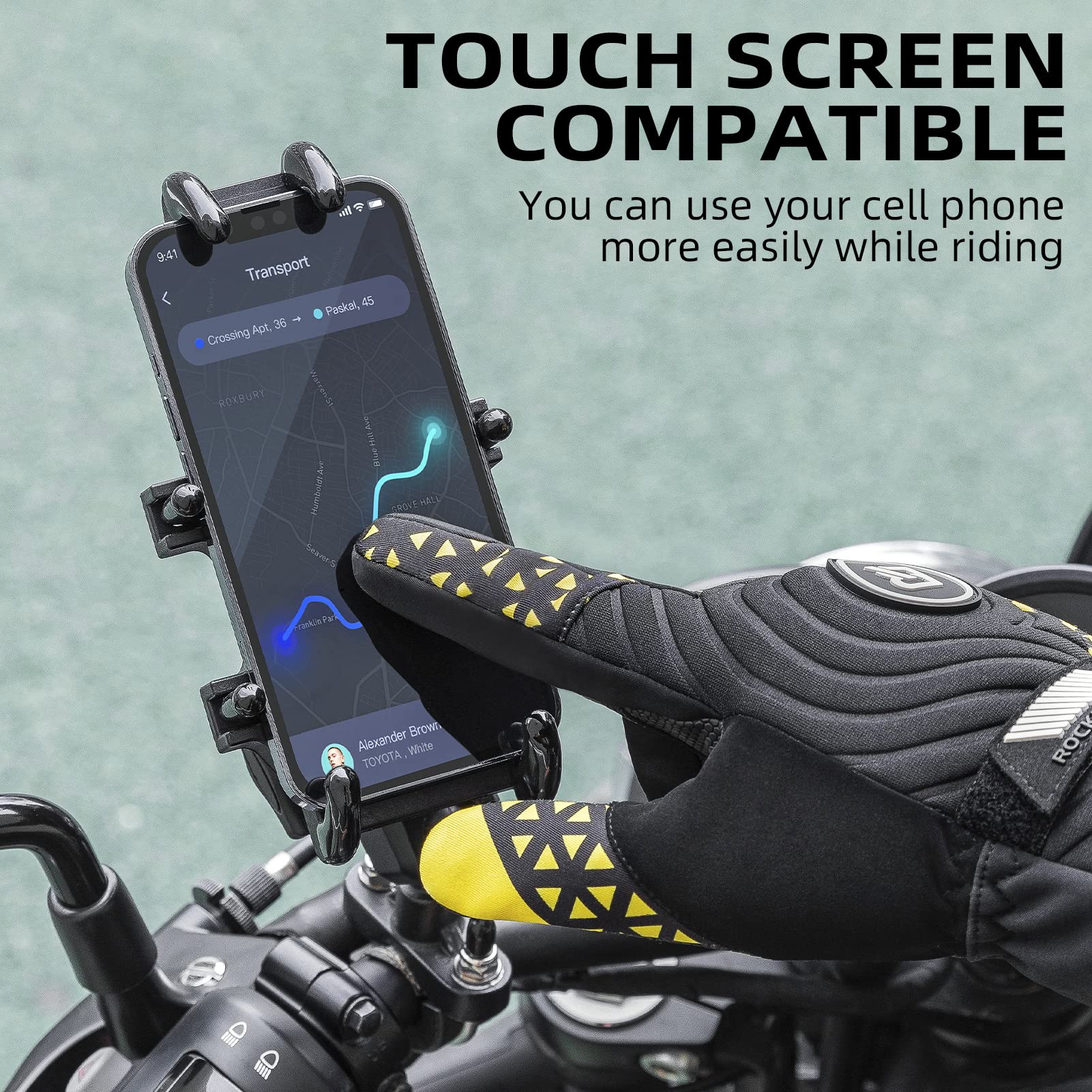 ROCKBROS Winter Thermal Cycling Warm Windproof Anti-Slip Gloves Touchscreen for Men Women - Image 4