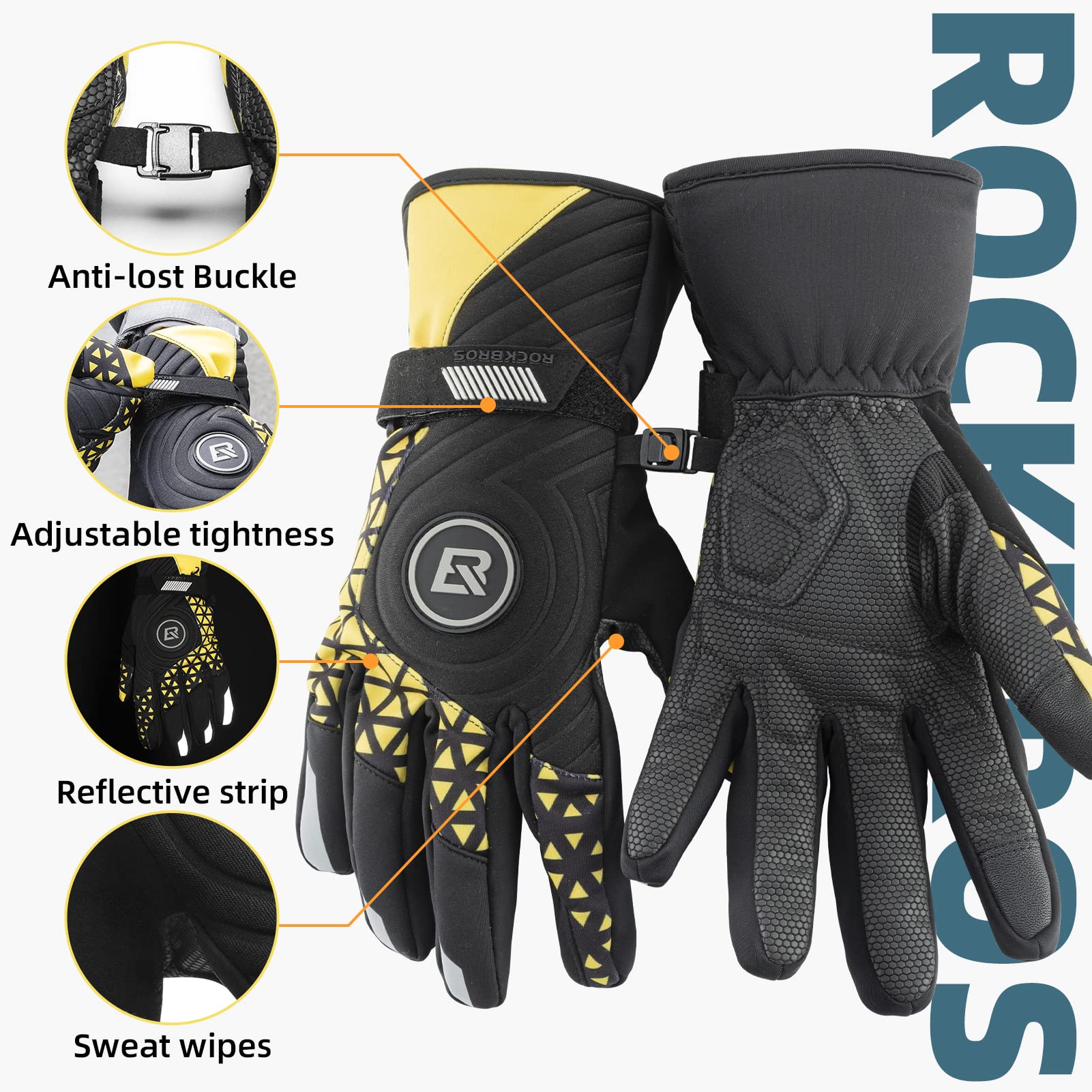 ROCKBROS Winter Thermal Cycling Warm Windproof Anti-Slip Gloves Touchscreen for Men Women - Image 5