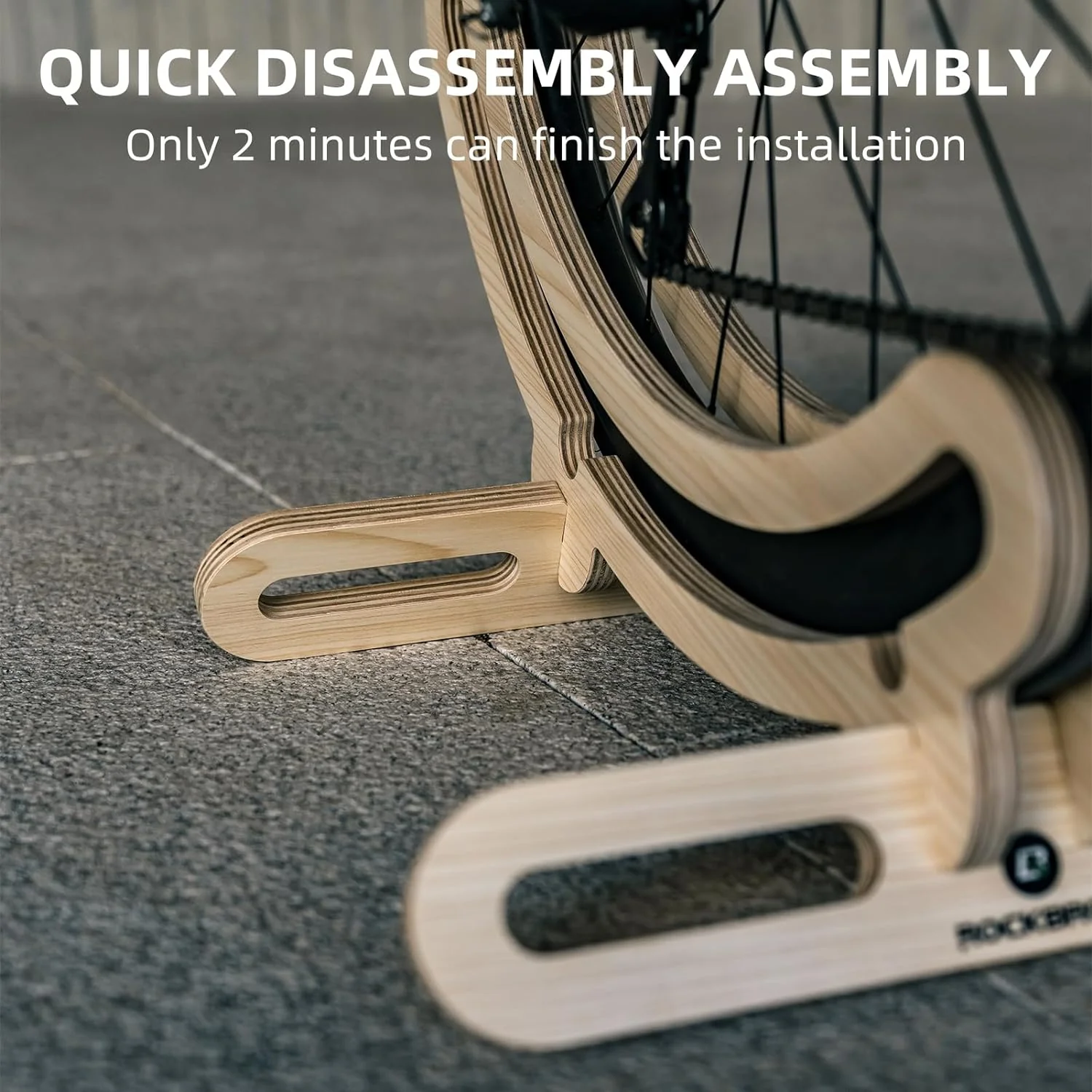 ROCKBROS Wooden Bike Stand Stylish Stable Storage - Image 5