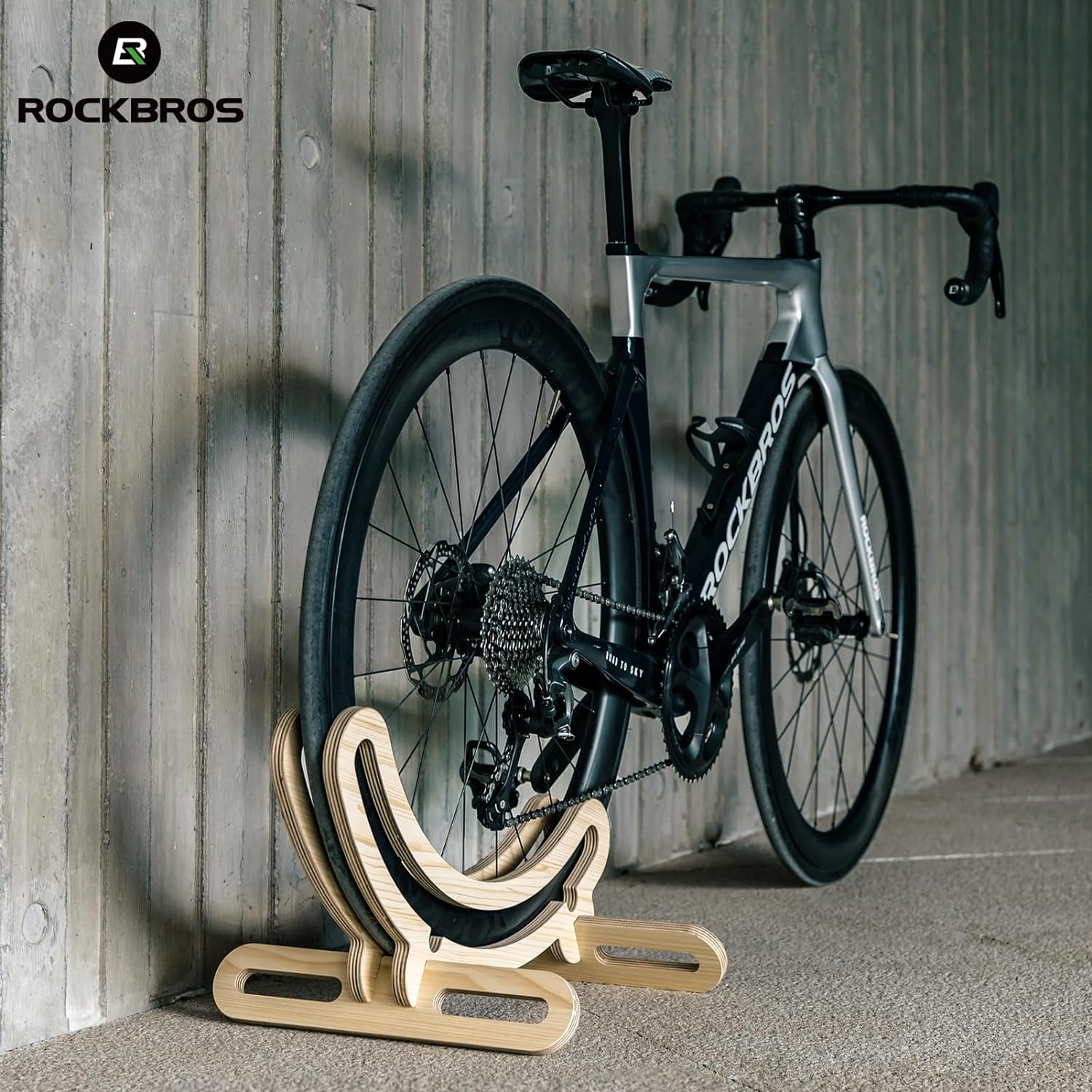 ROCKBROS Wooden Bike Stand Stylish Stable Storage - Image 7