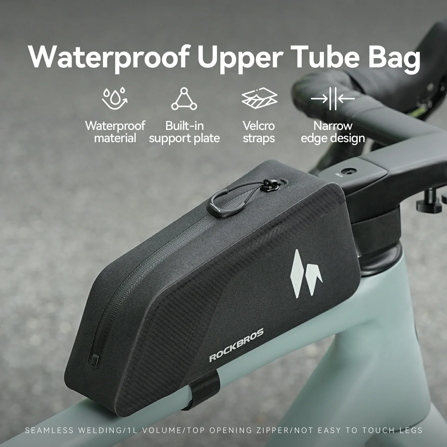 RideMate 100% Waterproof Top Tube Bag 1L - Image 4