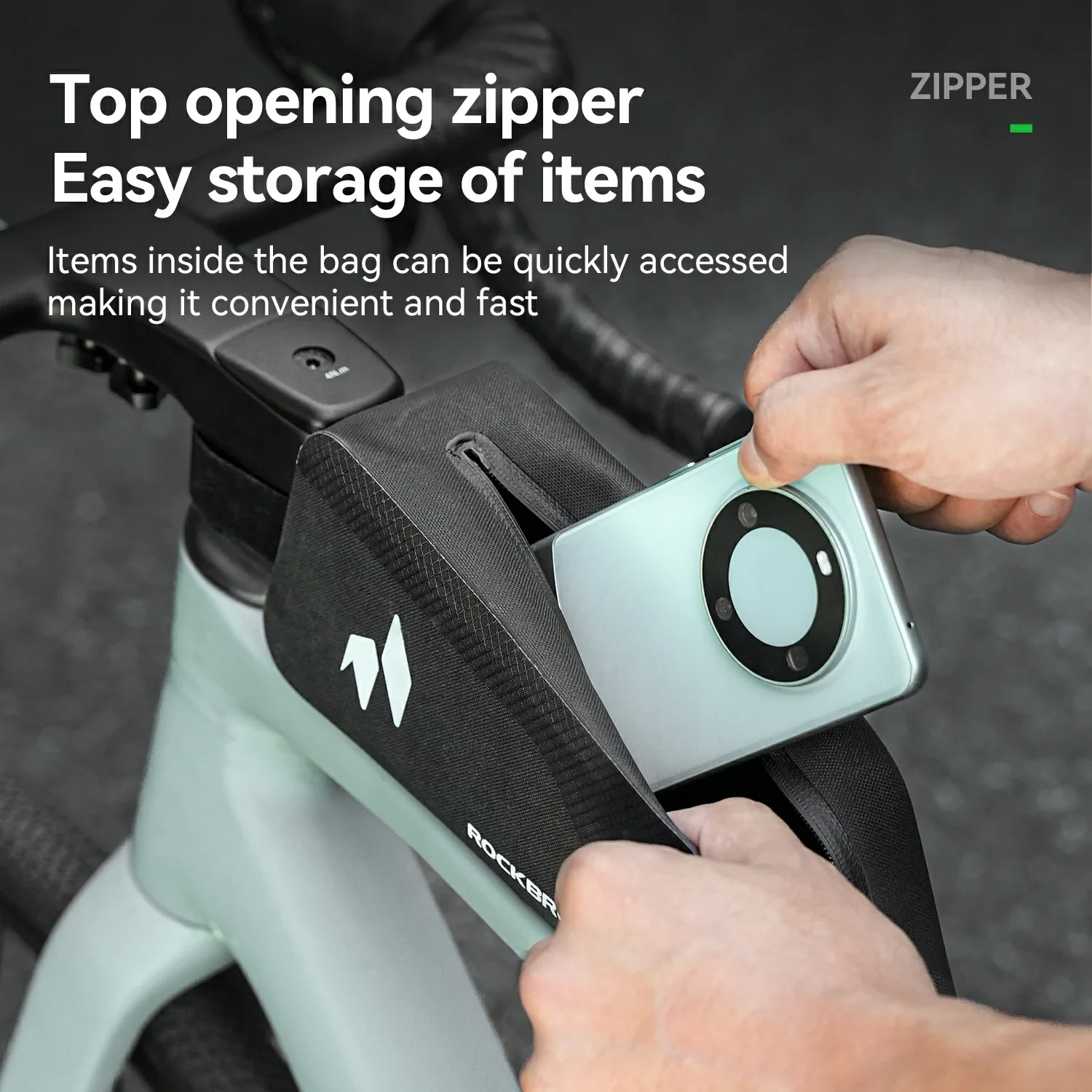 RideMate 100% Waterproof Top Tube Bag 1L - Image 5